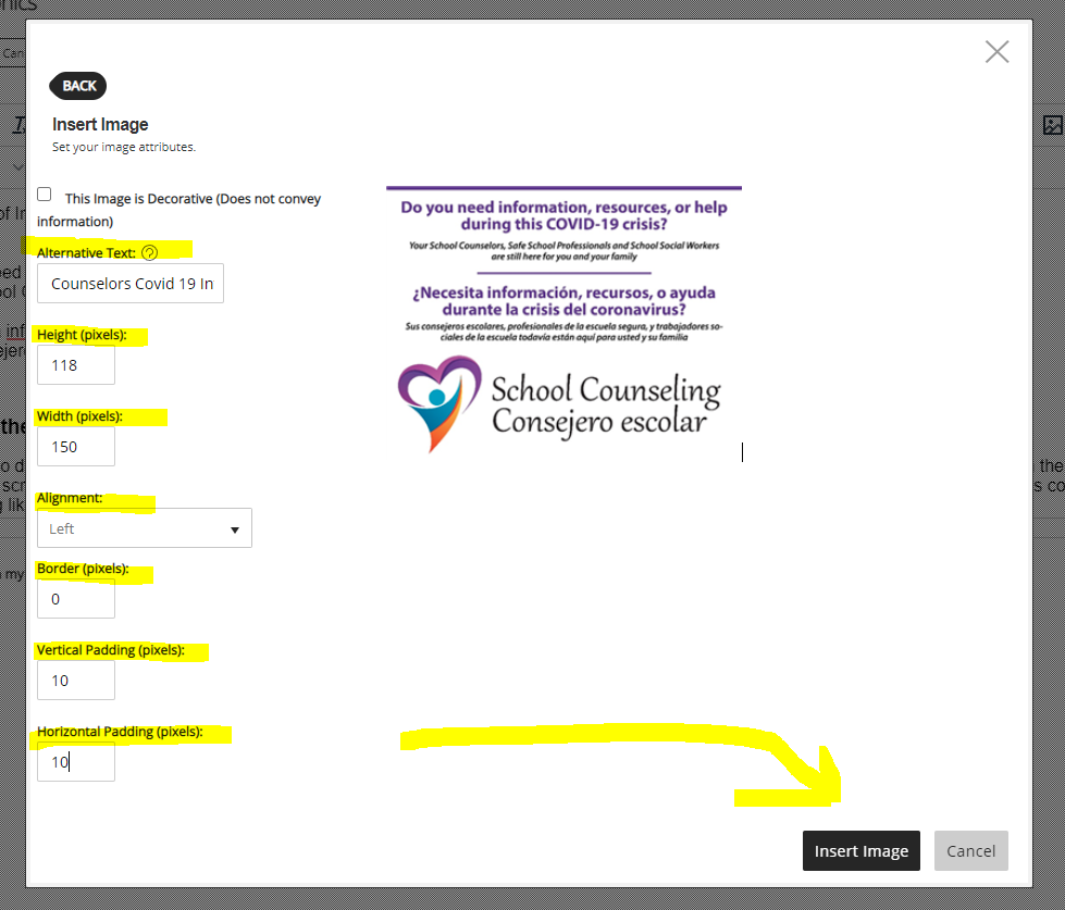 image attributes