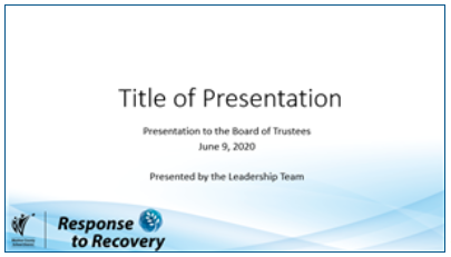  Response to Recovery Template Power Point