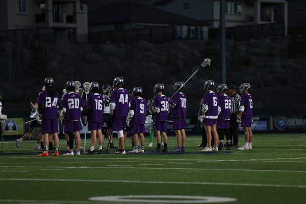 The Spanish Springs Boys Lacrosse team lined up waiting for the game to start
